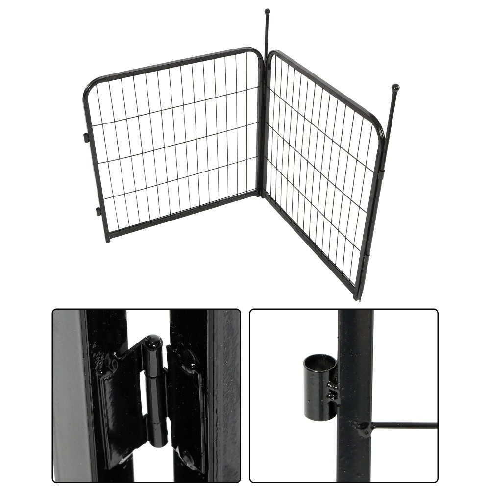 Dog Playpen 24 Inch 16 Panels Heavy Duty Metal Pet Exercise Pen Indoor Outdoor