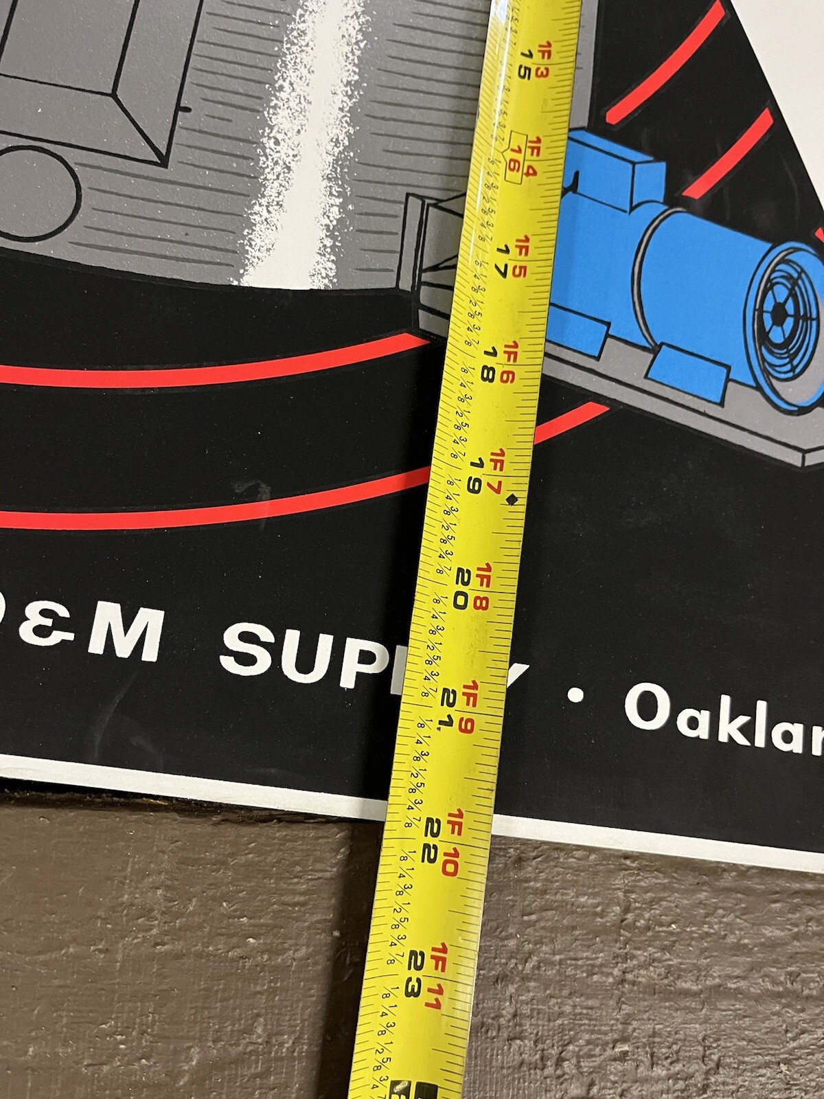 Vintage Circle Steel Grain Bin Dealer Cardboard Sign Oakland ILL MD&M Supply