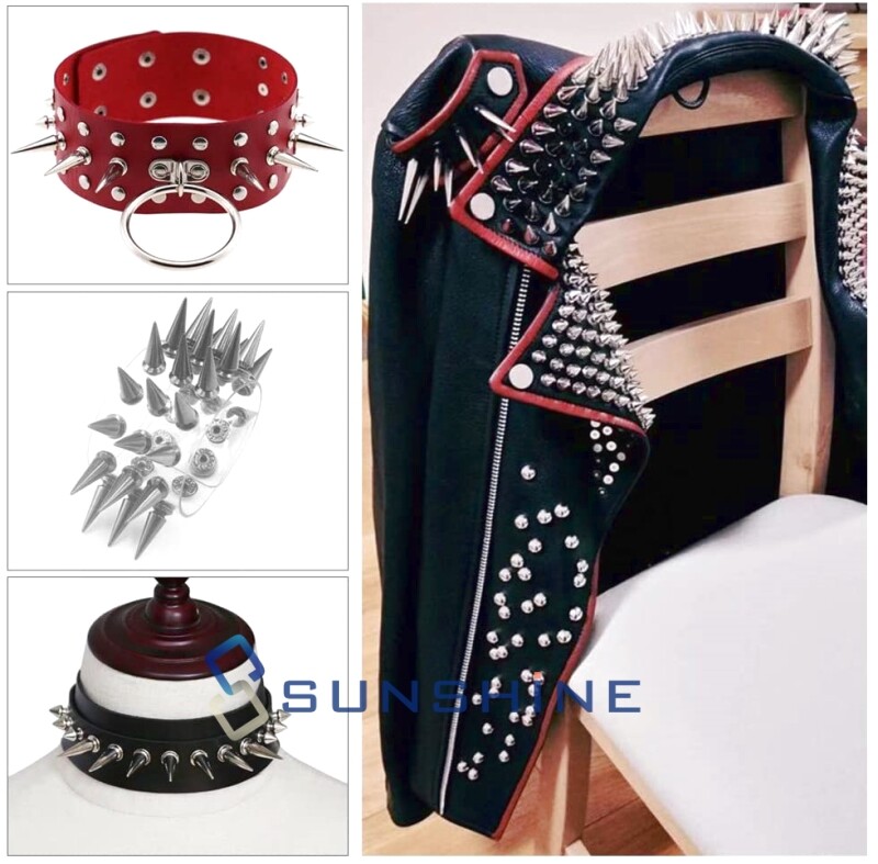 10/20/50/100/200PCS 10mm/26mm Metal Silver Studs Cone Rivets Screw Bullet Spikes