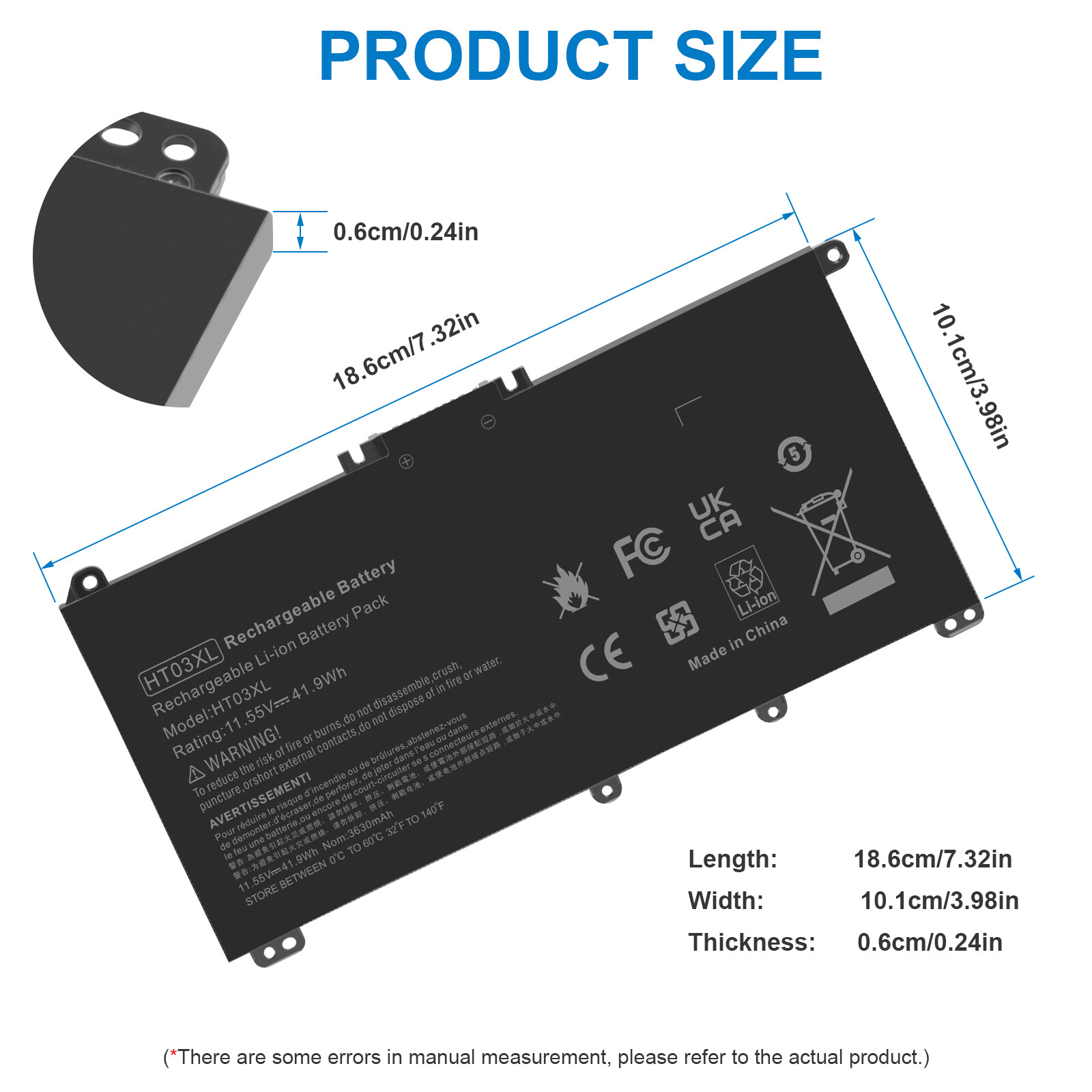 HT03XL Battery for HP Pavilion L11421-2C2 L11119-855 14-CE 14-CF 15-CS 15-DA