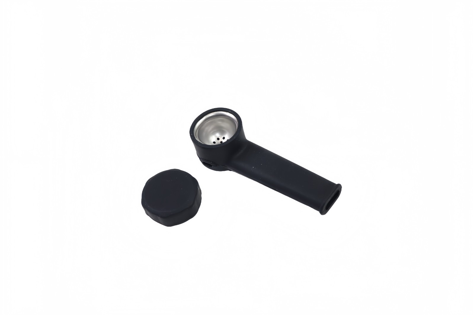 2pack black silicone smoking pipes 4 inches with lids and stainless steel filte