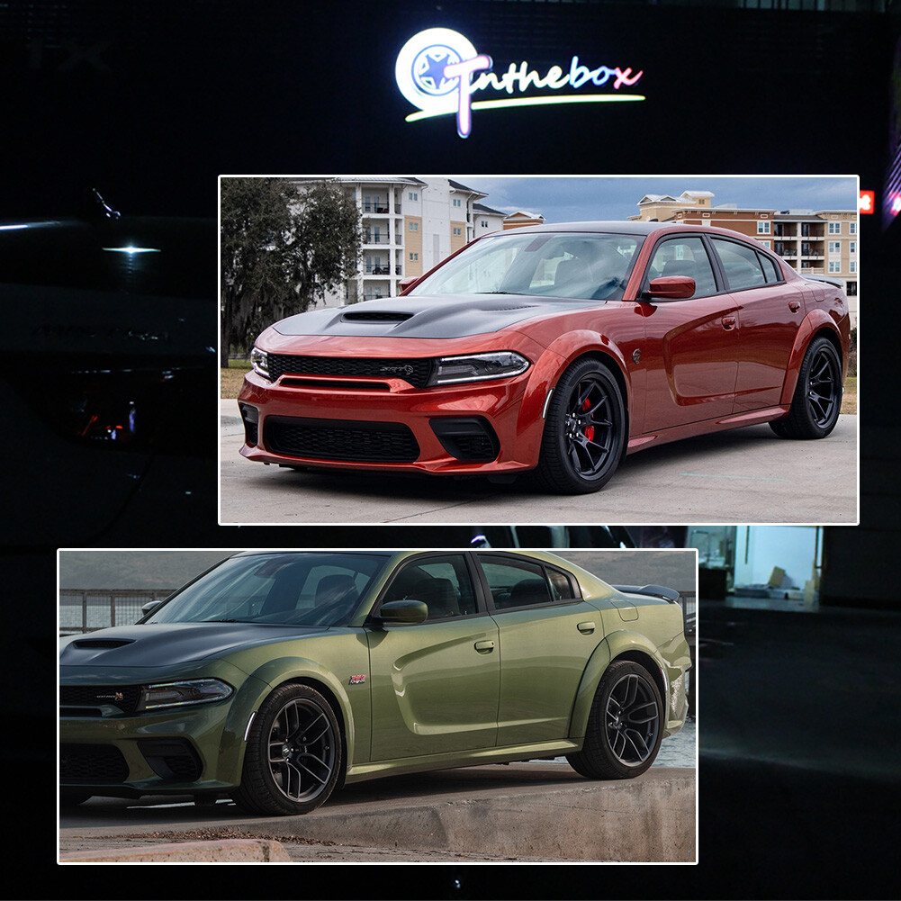 For 2015-2022 Dodge Charger Front & Rear LED Side Bumper Marker Smoked White LED