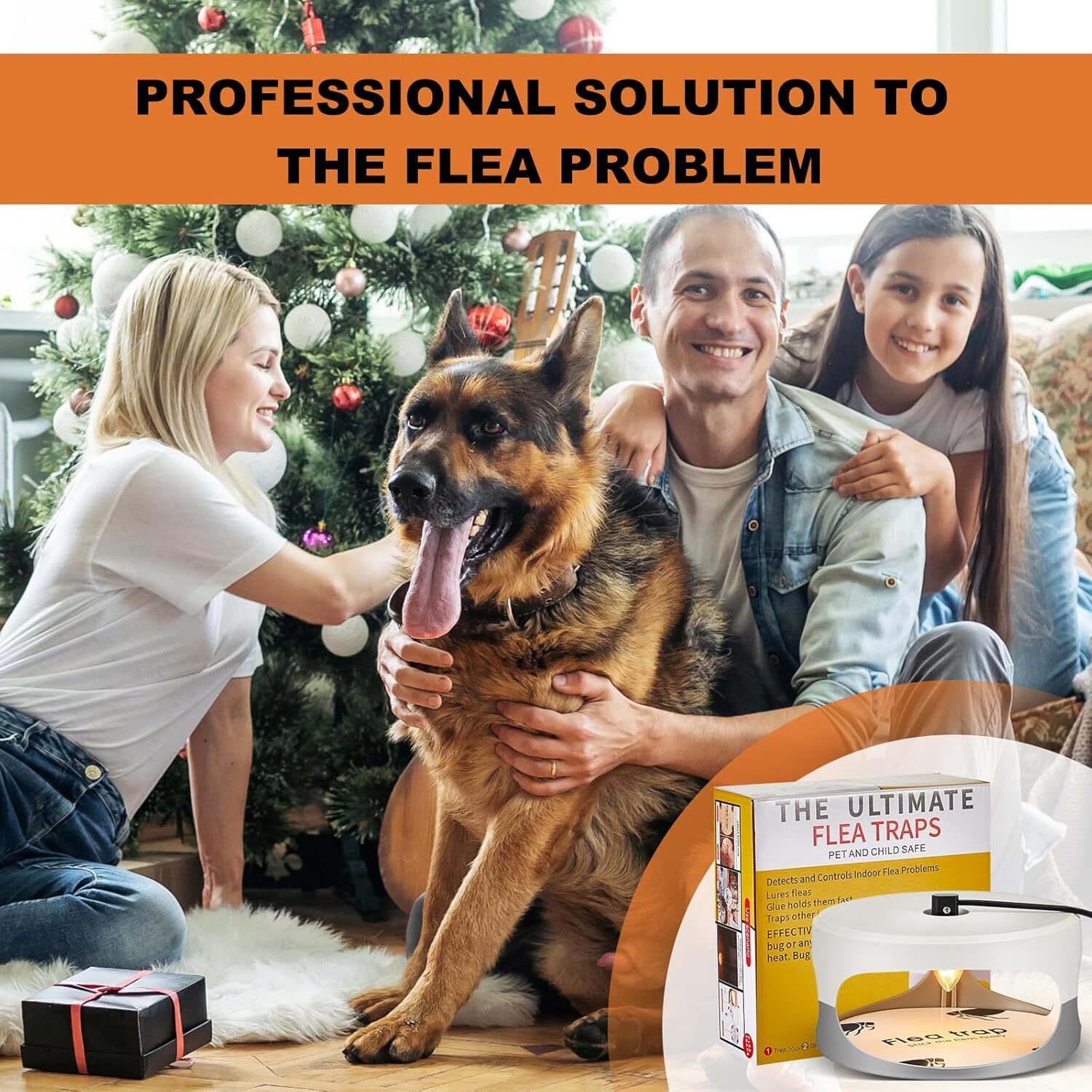 4Pcs Flea Traps for Inside Your Home with 8 Sticky Disc 8 Bulbs Flea Killer