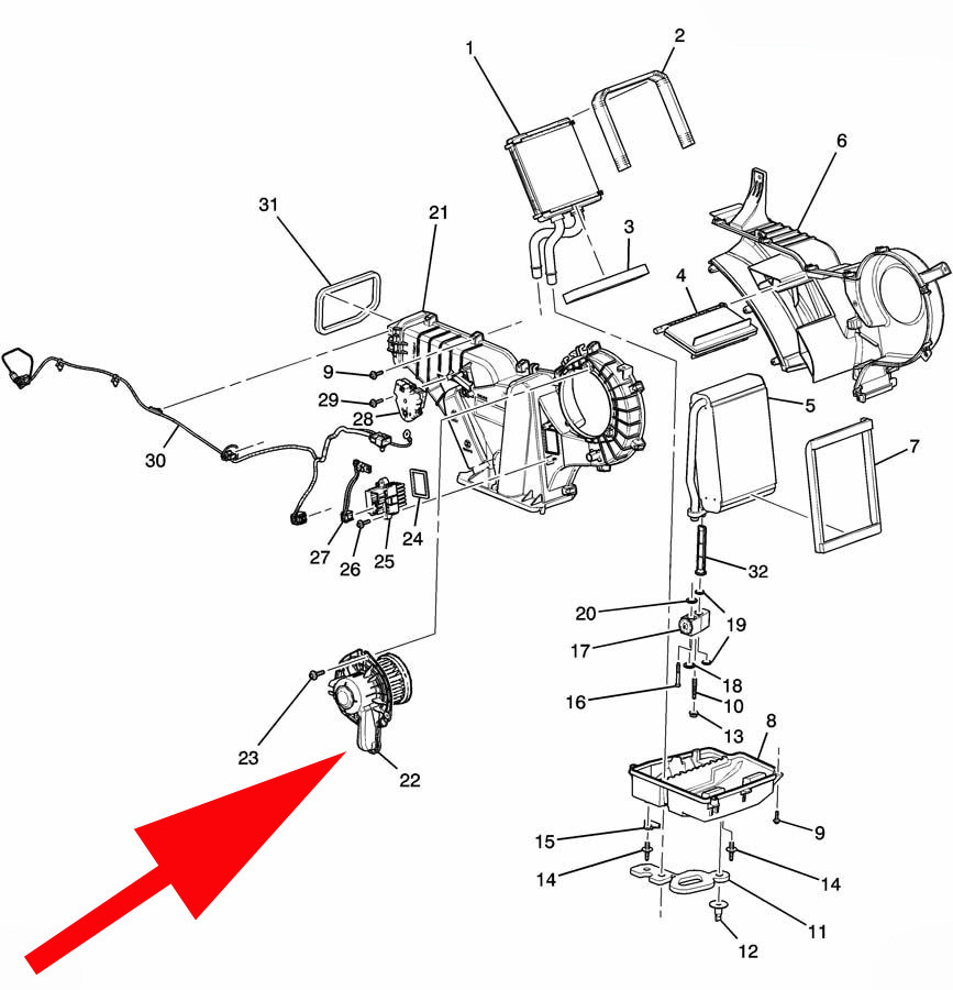 New OEM Auxiliary AC Blower Motor 2015-2020 Escalade Esv Suburban GMC Yukon XL
