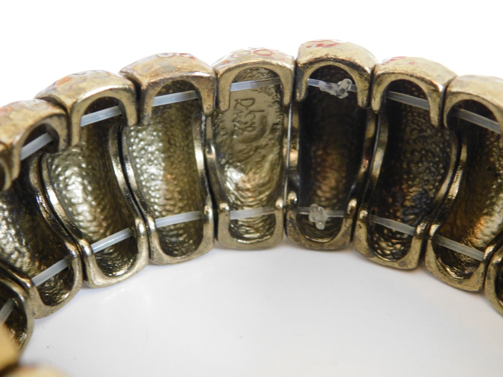 Vtg JOAN RIVERS Brass Tone Graduated Disc Bead Necklace & Stretch Bracelet Lot