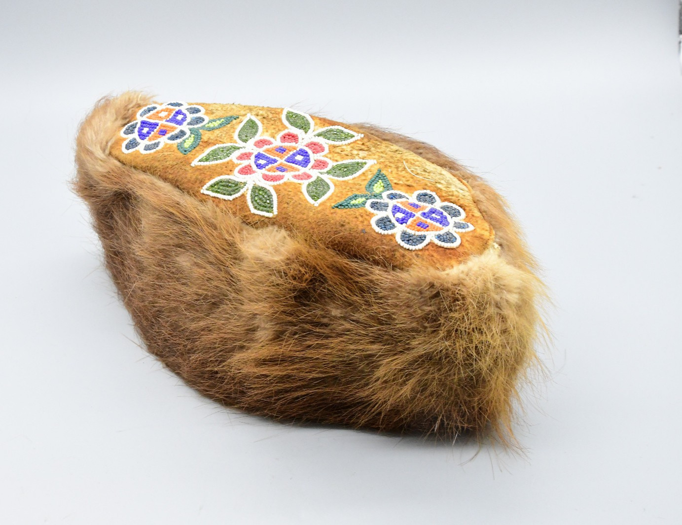 Cree Beaver Fur Beaded Hat