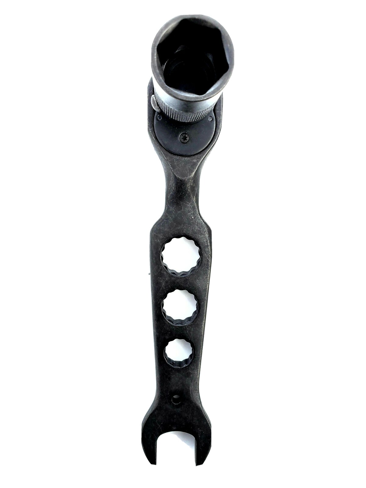Scaffold ratchet, 1/2 drive, 7/8 socket, 7/8 open wrench.