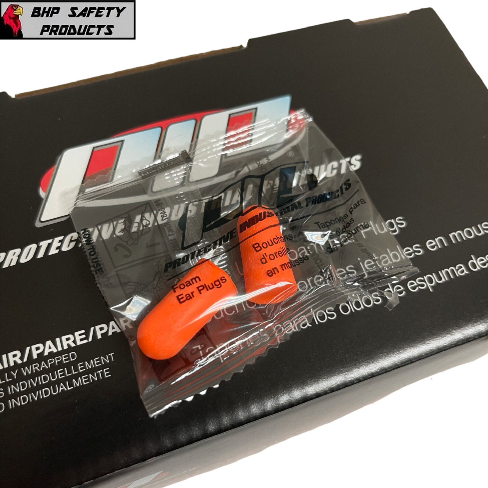 Bullet Disposable Polyurethane Foam Ear Plugs NRR 32 Decibels Uncorded 50 Pairs