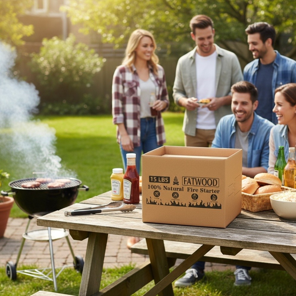 Fatwood Fire Starter Sticks W Wooden Box Natural Kindling wood