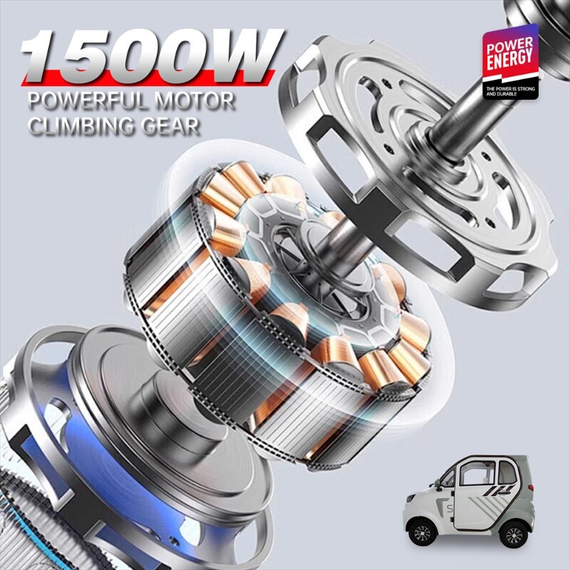 1500W 4 Wheel Fully Enclosed Mobility Scooter Car 3-Speed 40 mile 660lb Capatity