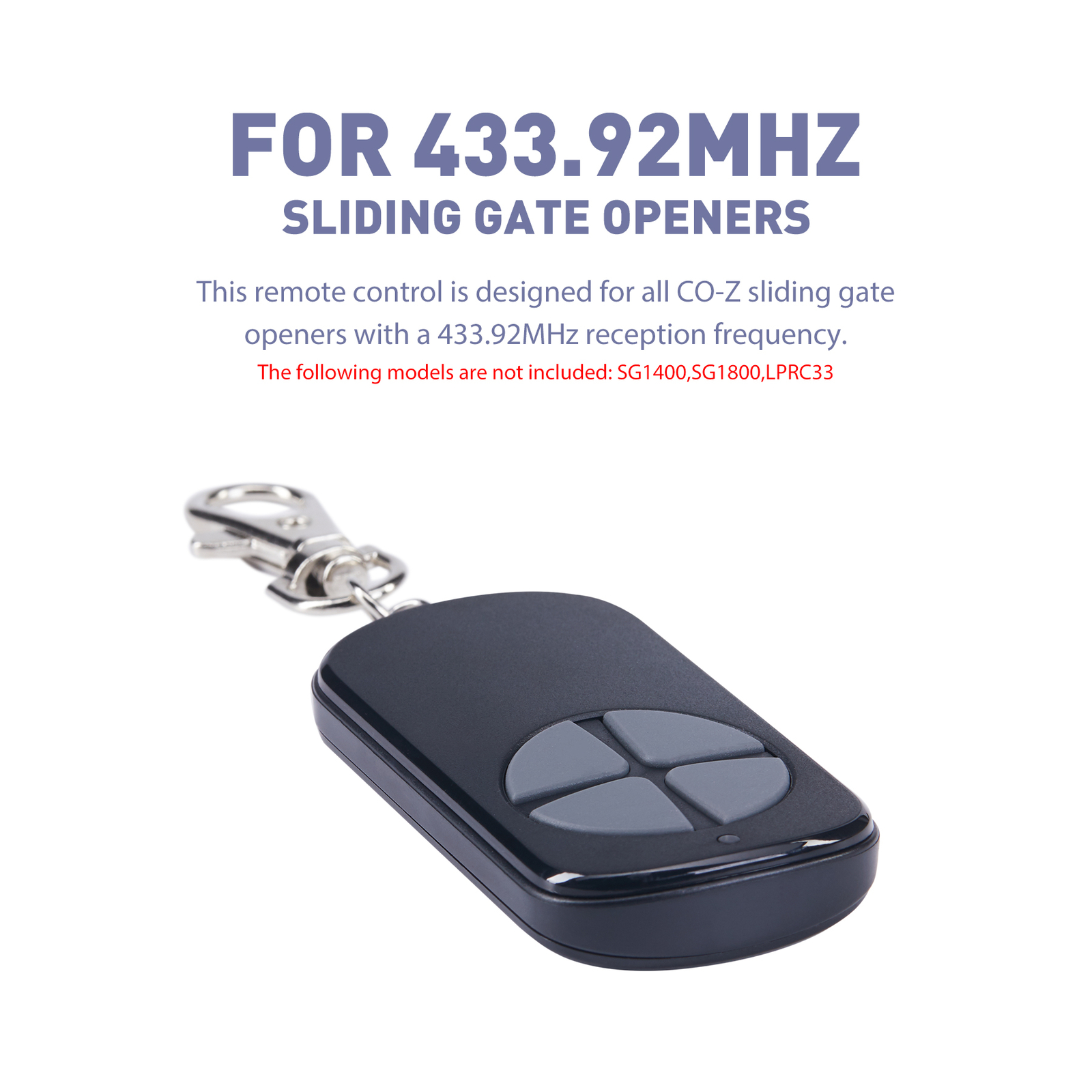 CO-Z Remote Control Wireless Backup Key for Automatic Sliding Gate Opener