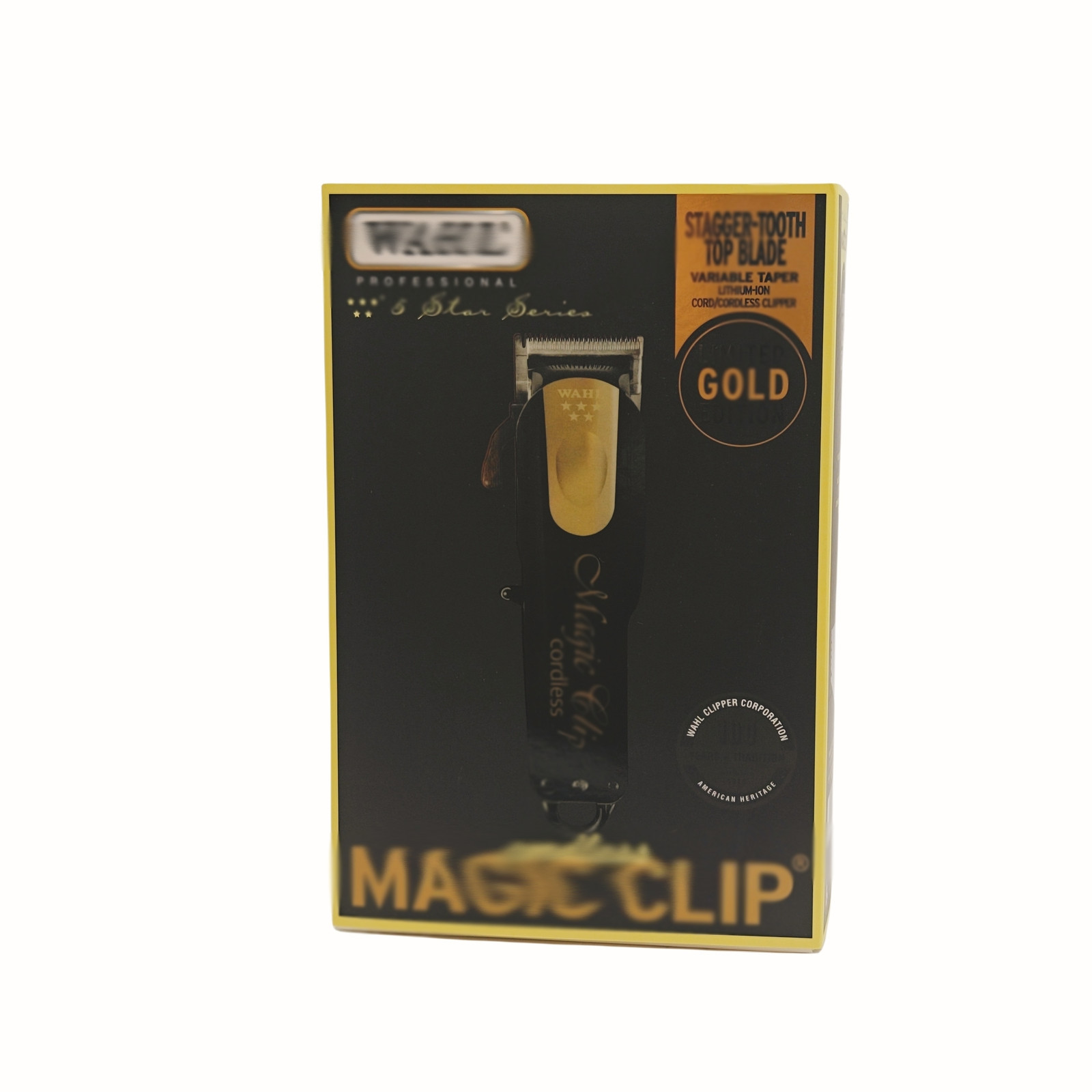 8148-100 Wahl Professional 5 Star Edition Gold Cordless Magic Clip Black New