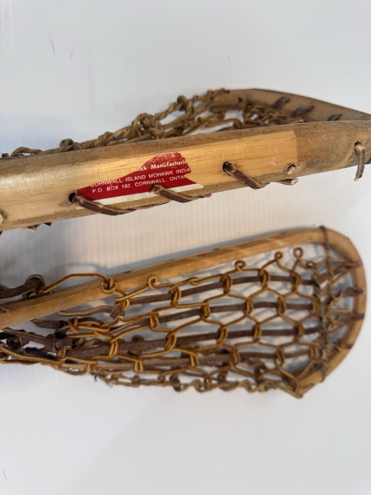 Pair of VINTAGE Wooden Handcrafted MOHAWK Cornwall Lacrosse Sticks 45" x 7"