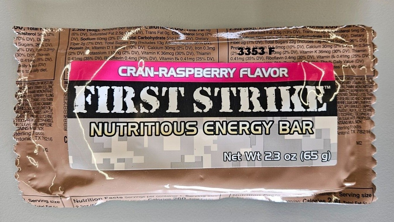 First Strike Bars CranRaspberry, Full Size [2.3 oz.] - 6, 12, 24 and 48 Packs!