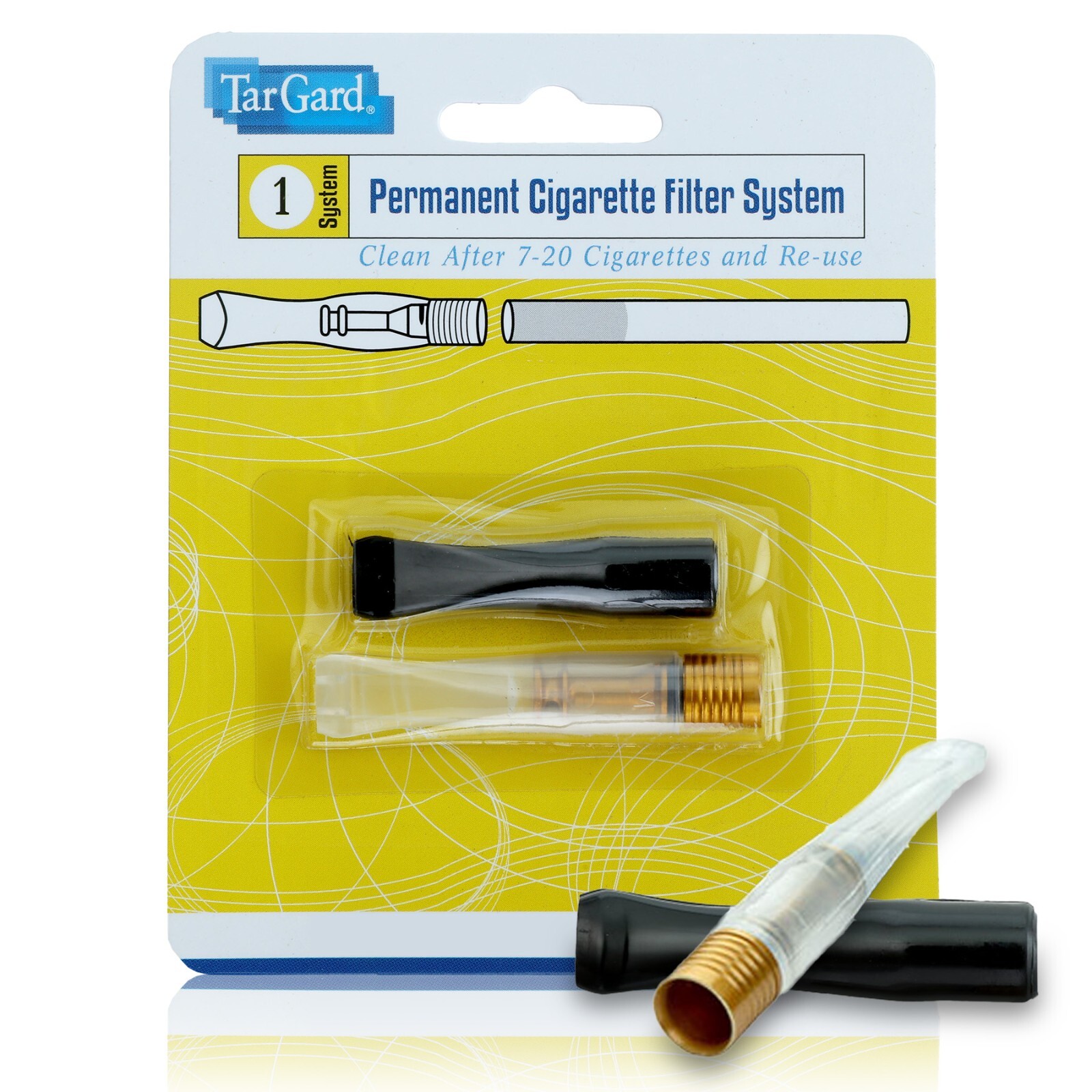 TarGard Cleanable Reusable Cigarette Filter, Smoking Holder, Pipe Tar Block