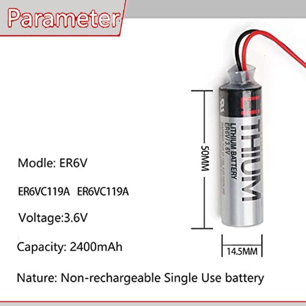 50 X ER6VC119A for M70 PLC Battery ER6VC119B 3.6V Lithium Battery ER6V/3.6V.