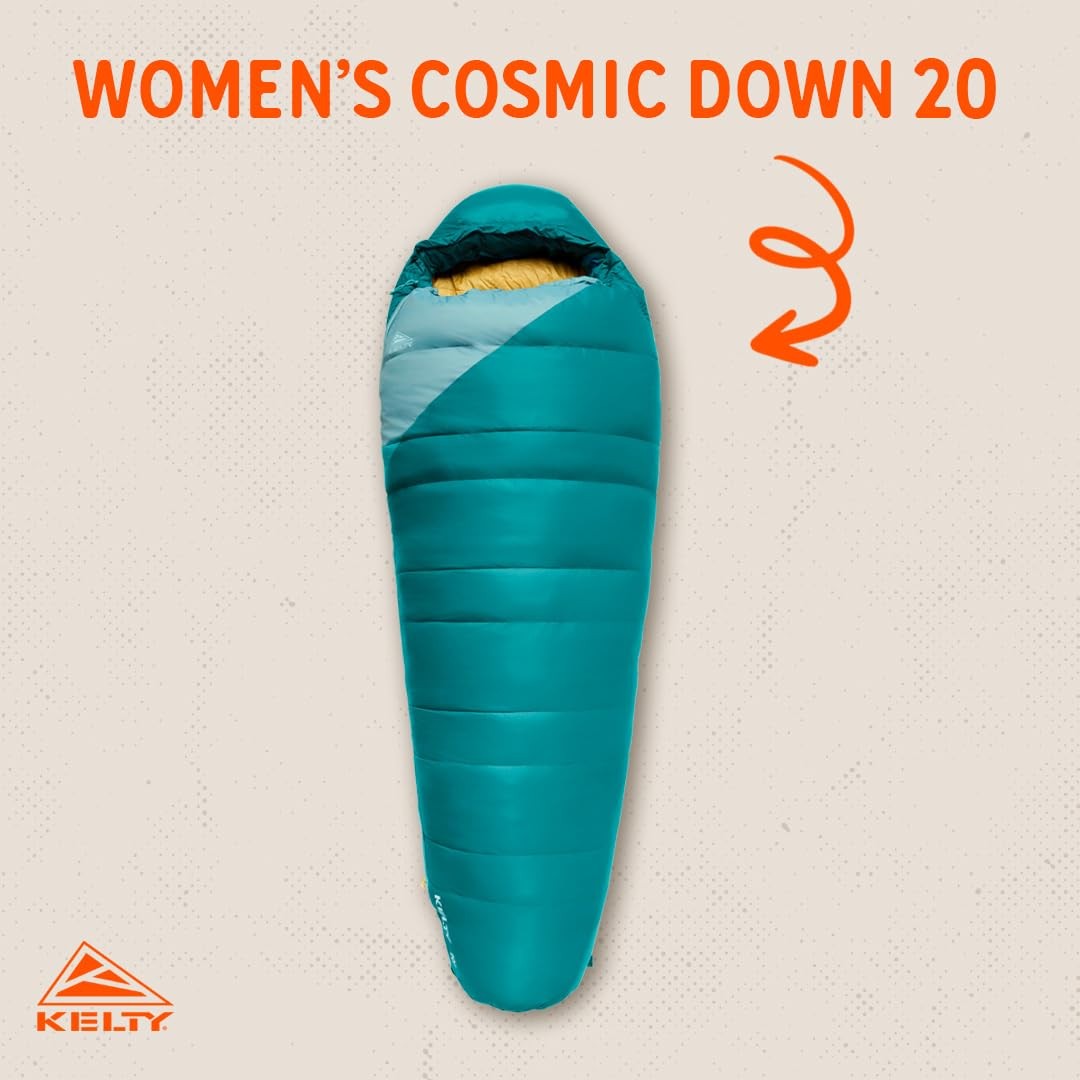 Kelty Cosmic 20° Down Sleeping Bag - 3 Season, Large Footbox, Compression Sack