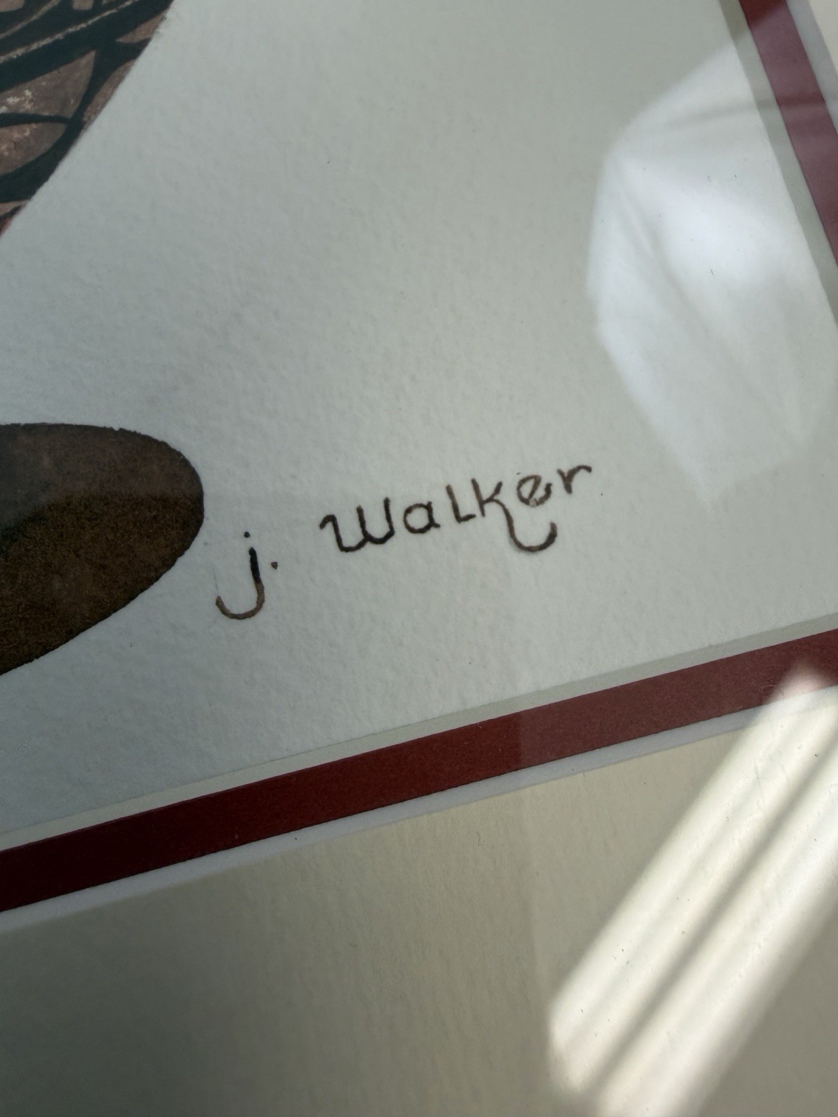 J. Walker Watercolor On Paper Acoma 1895 Southwestern Pottery Framed Matted