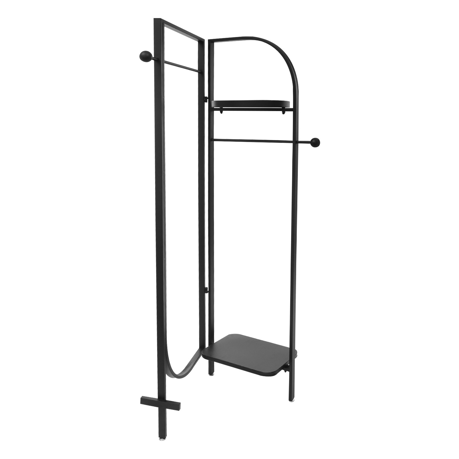Clothes Display Stand, Black Clothes Display Rack, Freestanding Garment Rack