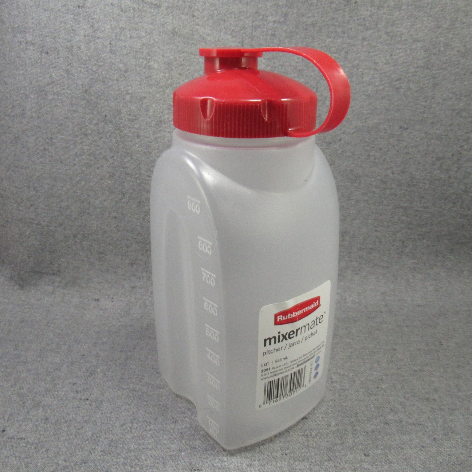Rubbermaid 1 Qt 32 Oz Mixermate Water Bottle Container Pitcher Red USA 3091