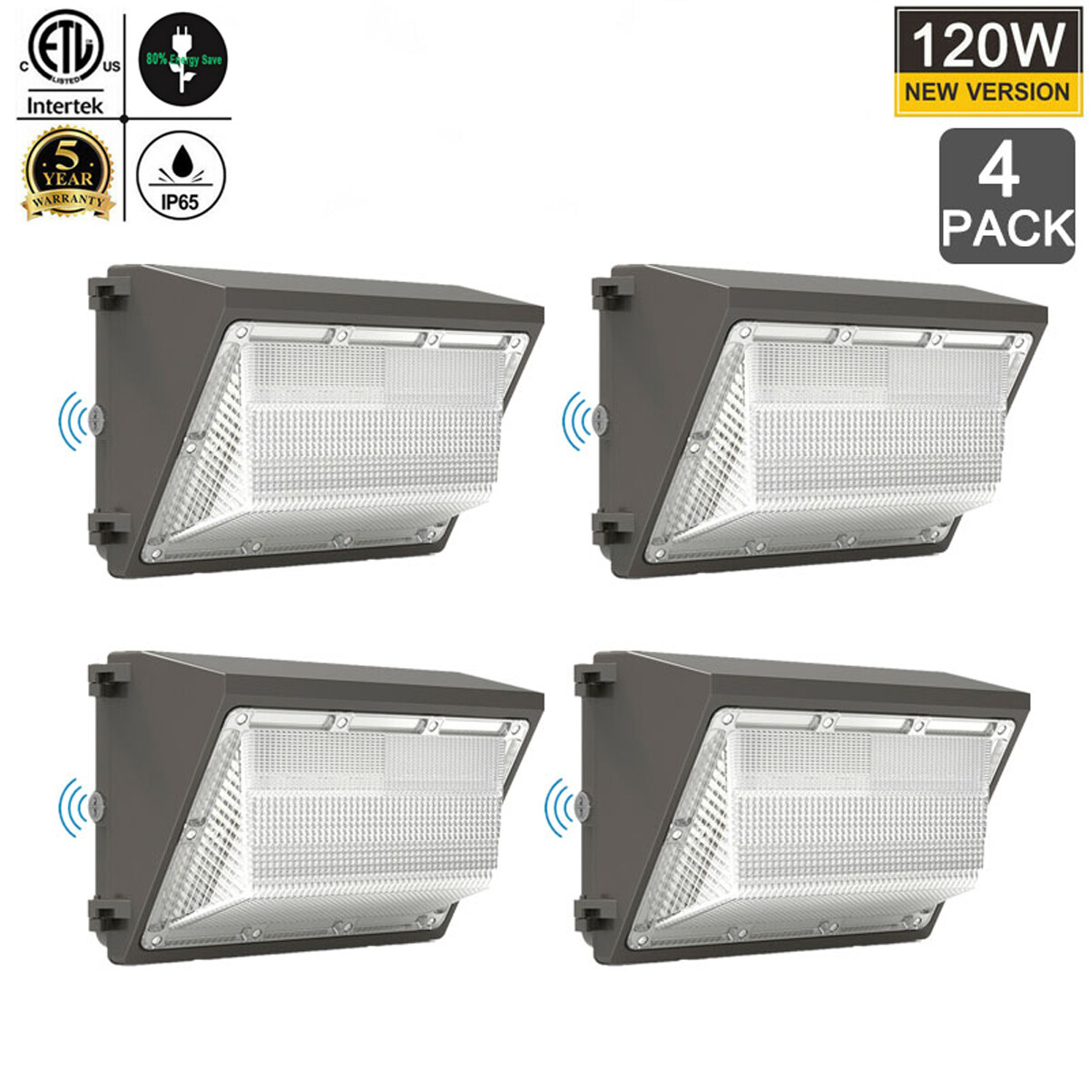 120W LED Wall Pack 5000K Security Commercial Industrial Wallpack Light Fixture