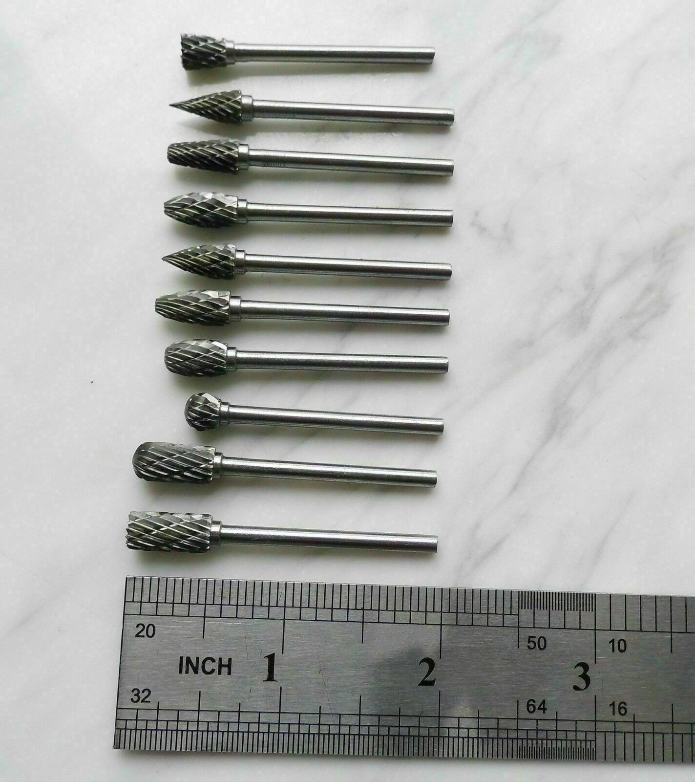 US 10X Tungsten Carbide Burr Bit Cutting Carving Burr 1/8" Shank Dremel Rotary