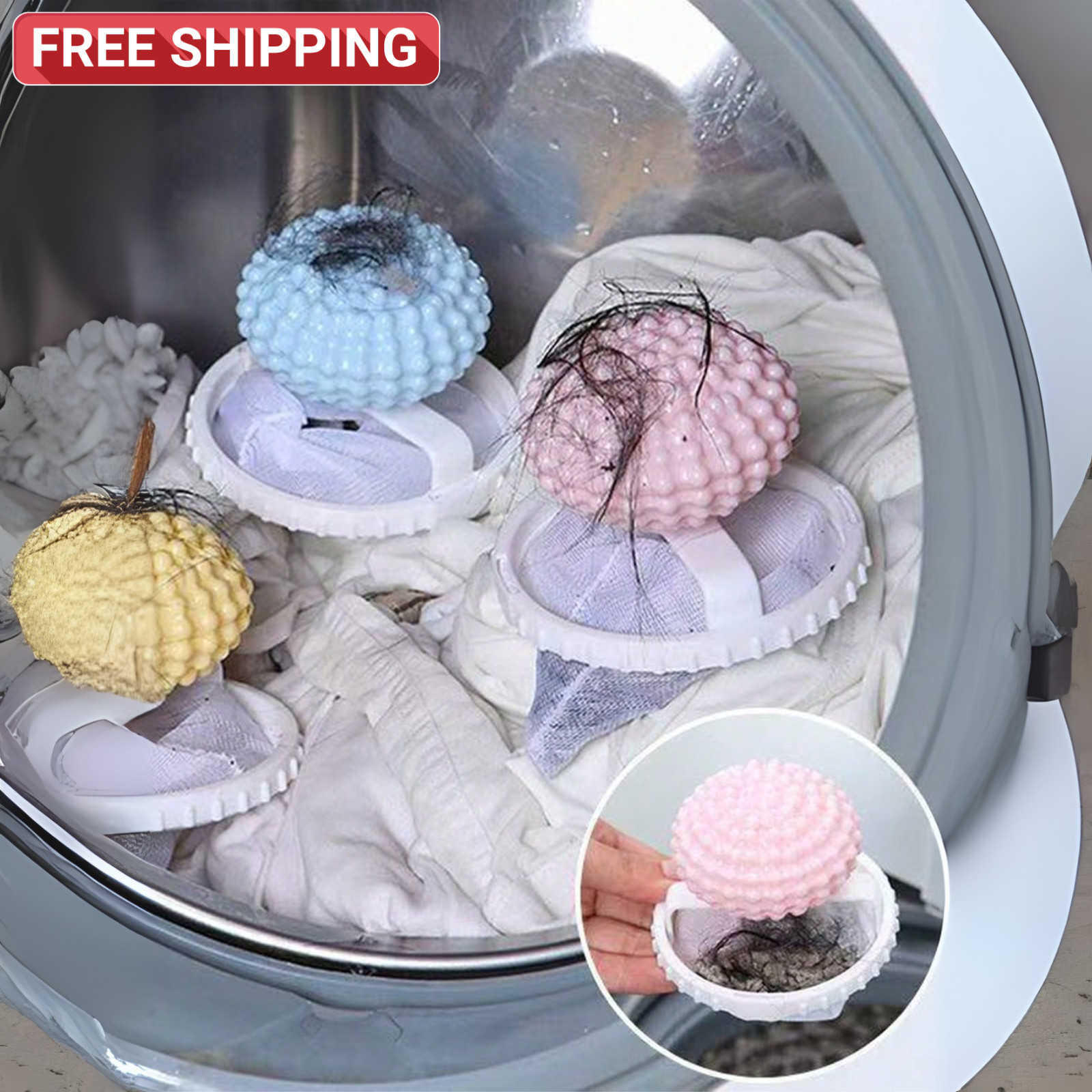 Floating Laundry Lint Catcher Hair Pet Fur Remover Ball Mesh Bag Washing Machine