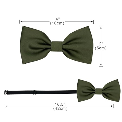 Adjustable Baby Boy Suspenders and Pre-tied 27.6" (1 Years-8 Years) Olive Green