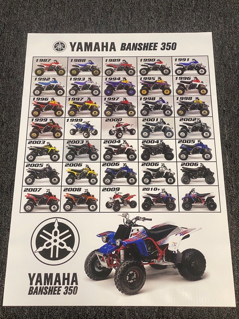 1987 to 2010 Yamaha Banshee yfz 350 Generations Banner Poster wall art garage