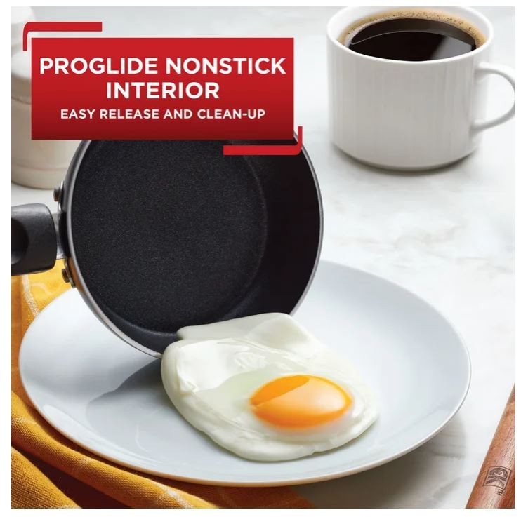 4.5 inch Black T-fal Easy Care Nonstick Cookware, Covered One Egg Wonder Fry Pan