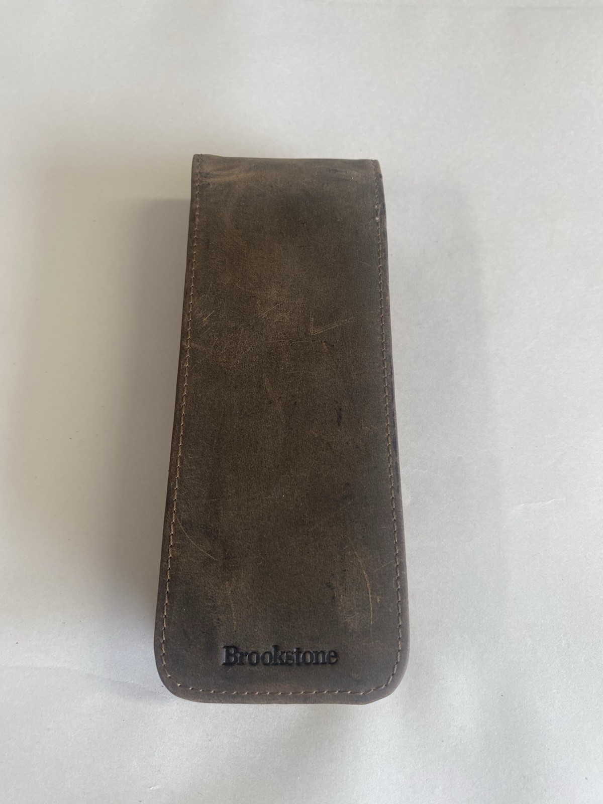 Brookstone Flask & Cigar Holder Leather Carrying Case Complete With Cutter NEW