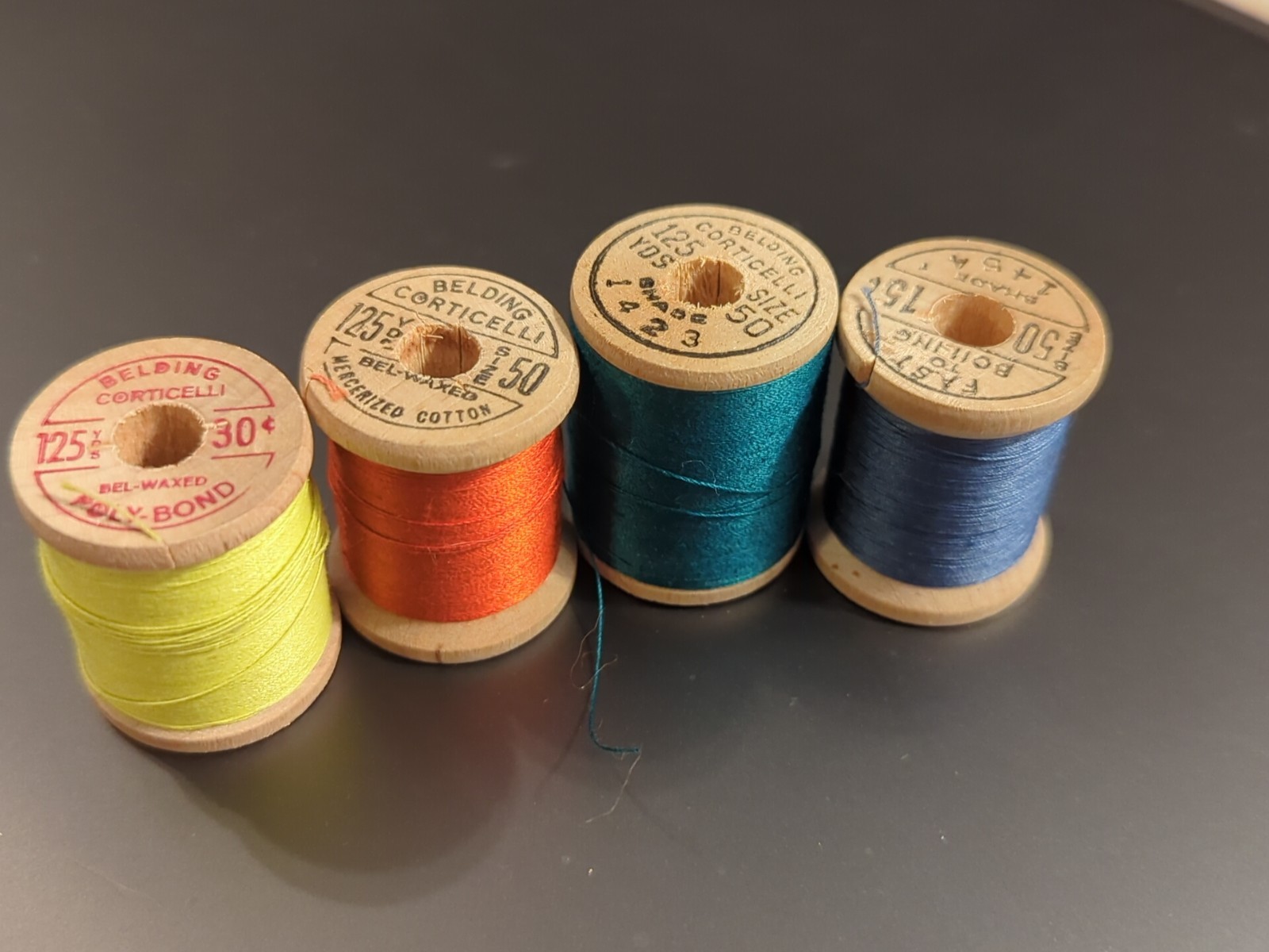 Lot Of 4 Vintage Belding Corticelli Thread Spools