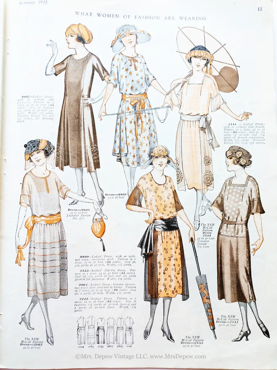 1921 Vintage Sewing Pattern Catalog McCall Book of Fashions Quarterly ORIGINAL