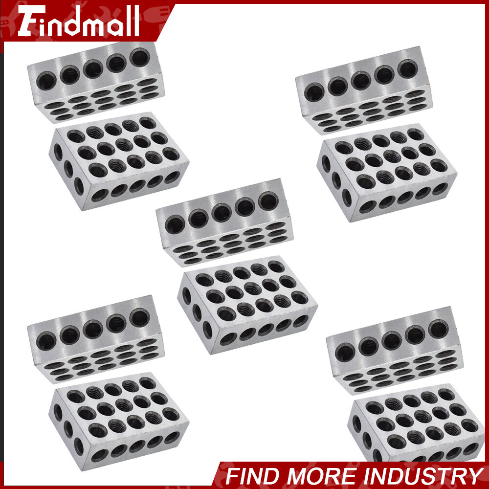 5 MATCHED PAIRS ULTRA PRECISION 1-2-3 BLOCKS 23 HOLES .0001" MACHINIST 123