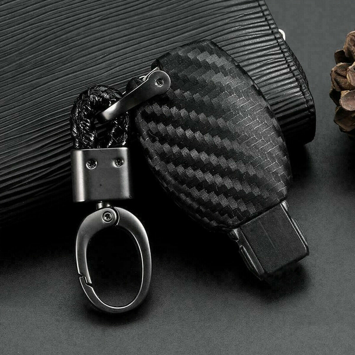 Smart Car Key Case Cover Fits Mercedes-Benz Fob Holder Accessories Carbon Fiber