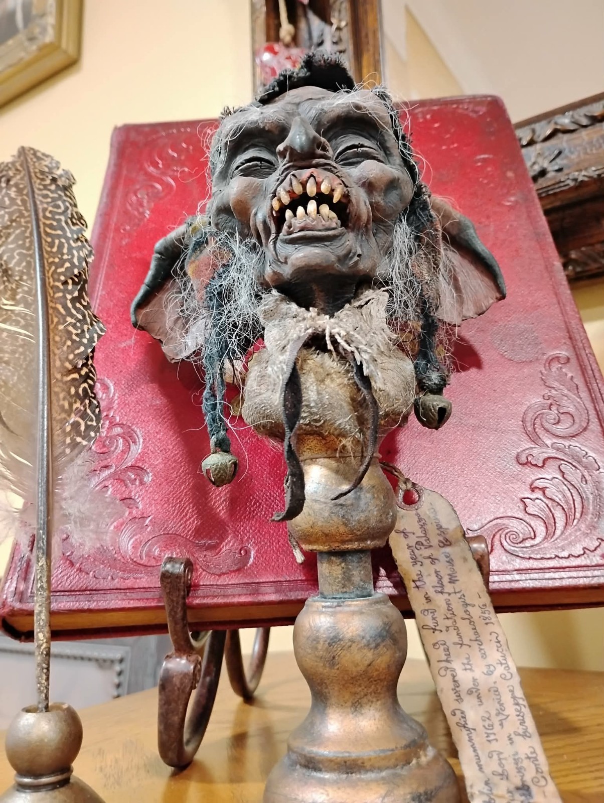 Goblin Mummified Severed Head Handmade Sculpture by Spanish Artist Moise Espina