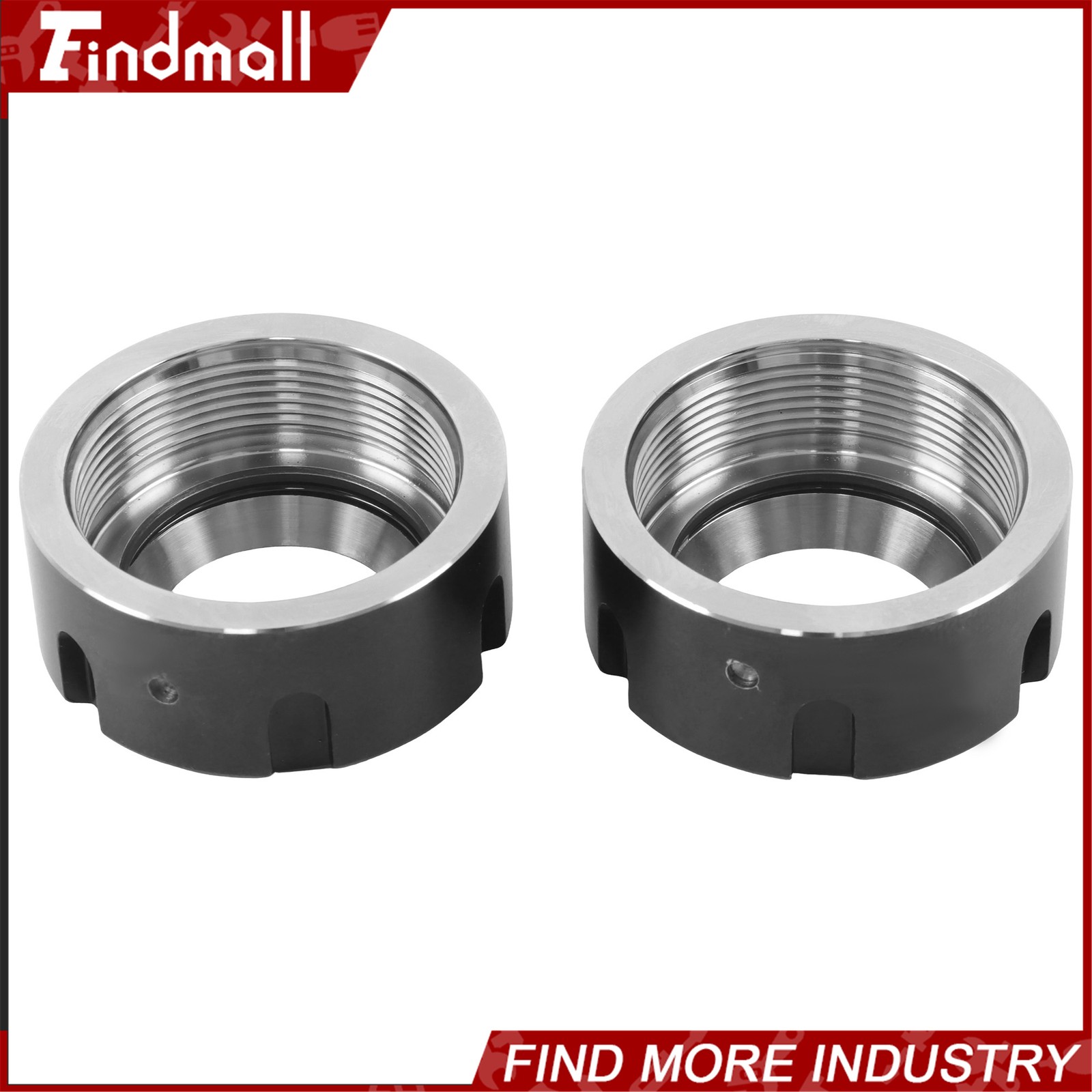 Findmall 2 Pack ER32UM Collet Nuts Ball Bearing Design for CNC Mill and Lathe