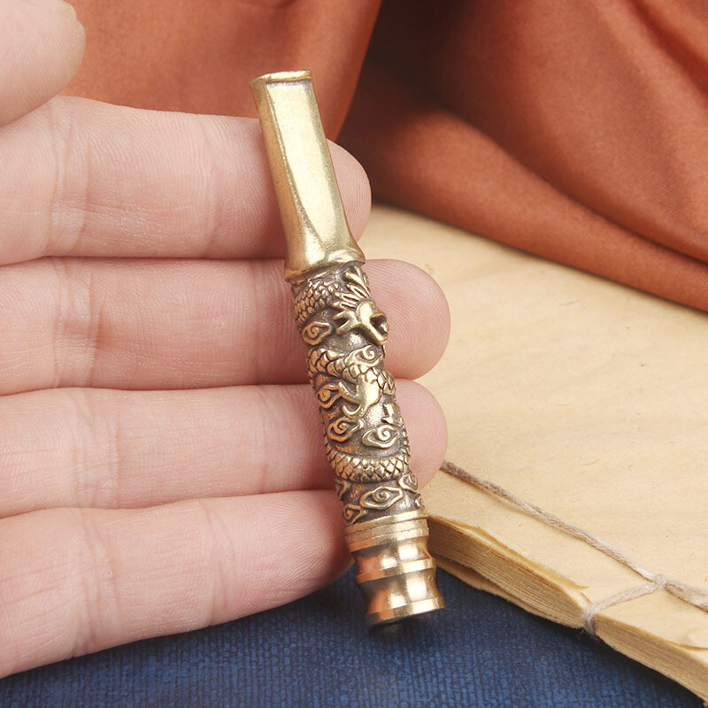 2pcs Brass Small Cigarette Holder Filter Pipe Cigarette Pipe Holder Collections