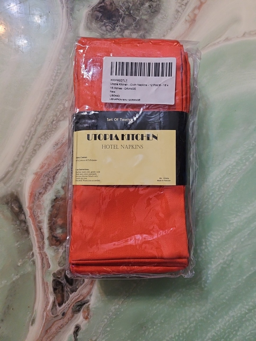 Utopia Luxury Dinner Napkins Orange 12 Pack 18 X 18 Autumn Thanksgiving NEW