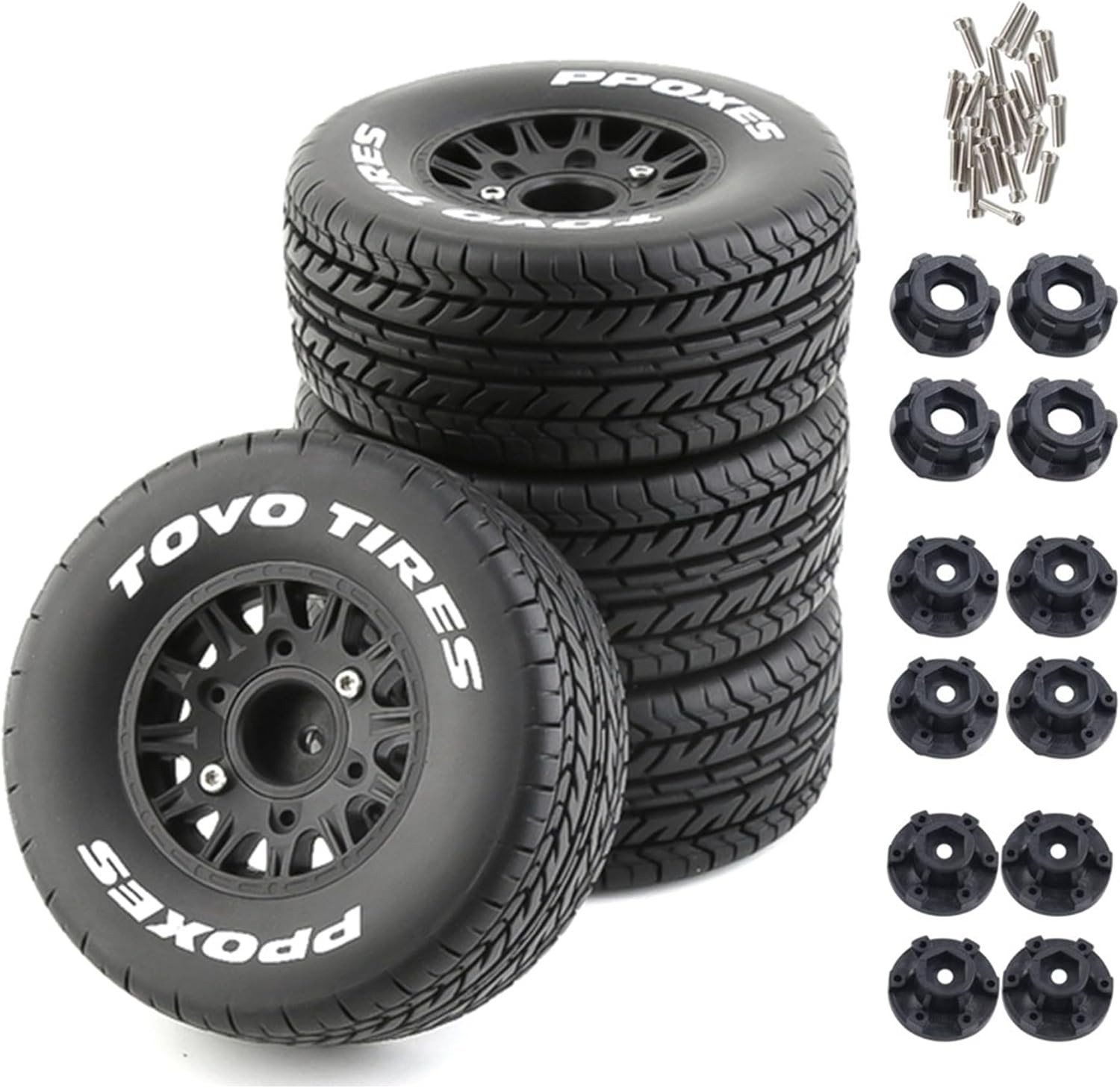 1/10 RC Short Course Truck Tires And Wheels With 12mm 14mm 17mm Hex 113mm 1/8...