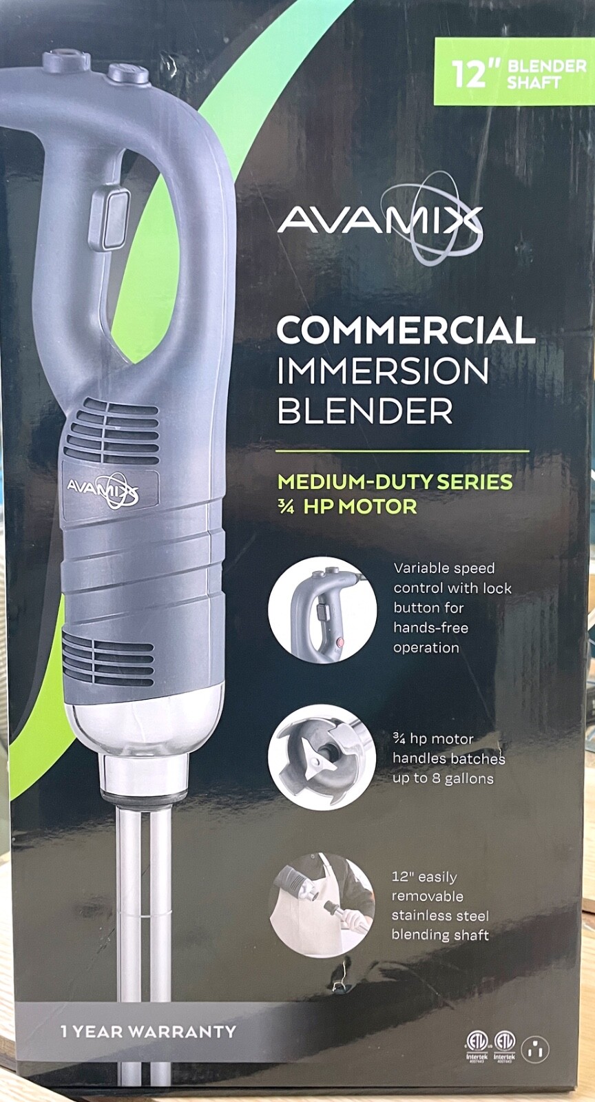 AvaMix 928IBMD12BX 12"  Commercial Variable Speed Immersion Blender 3/4hp w/Kit