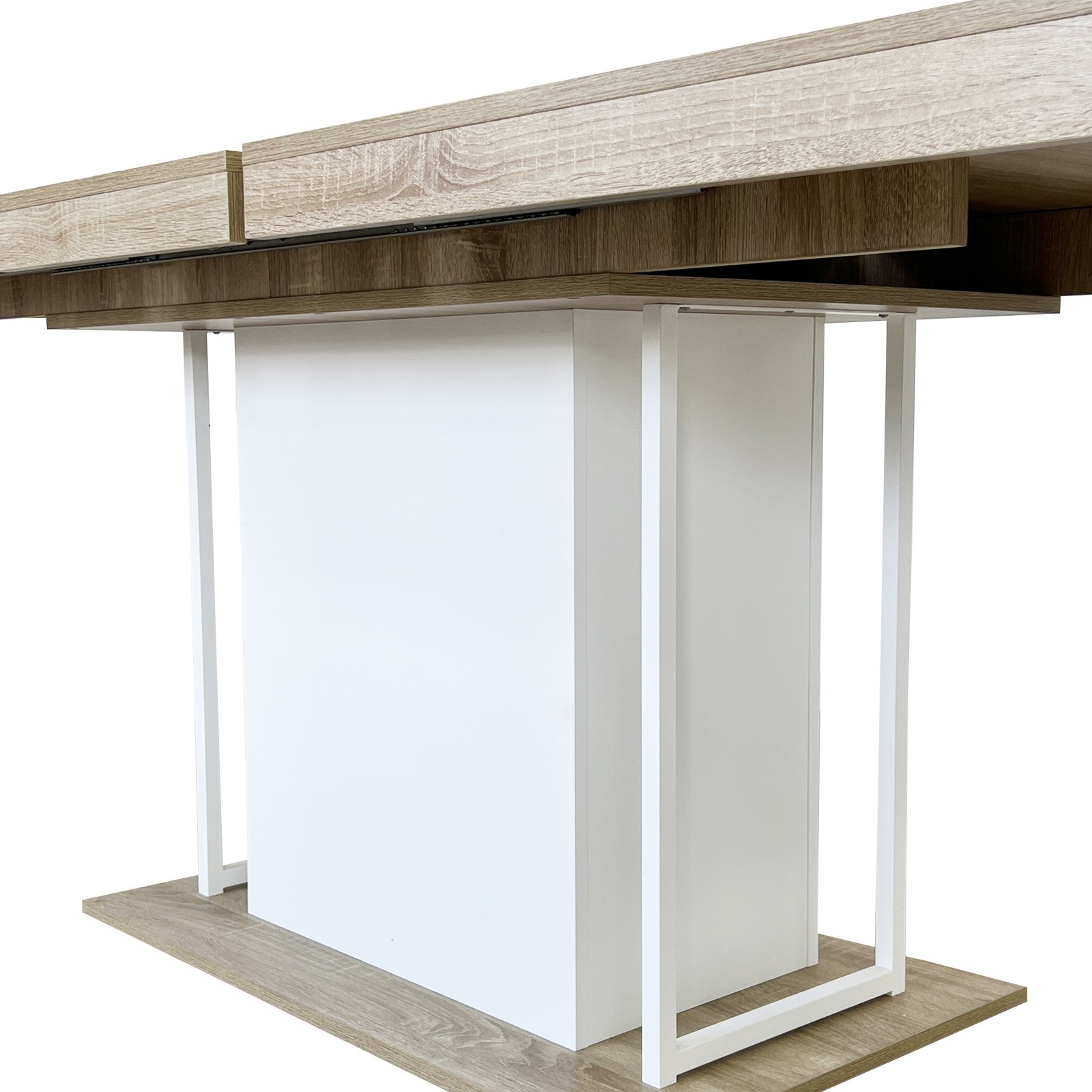 Rectangle extendable dining table for 6-10 people aged effect wood 160-200 cm