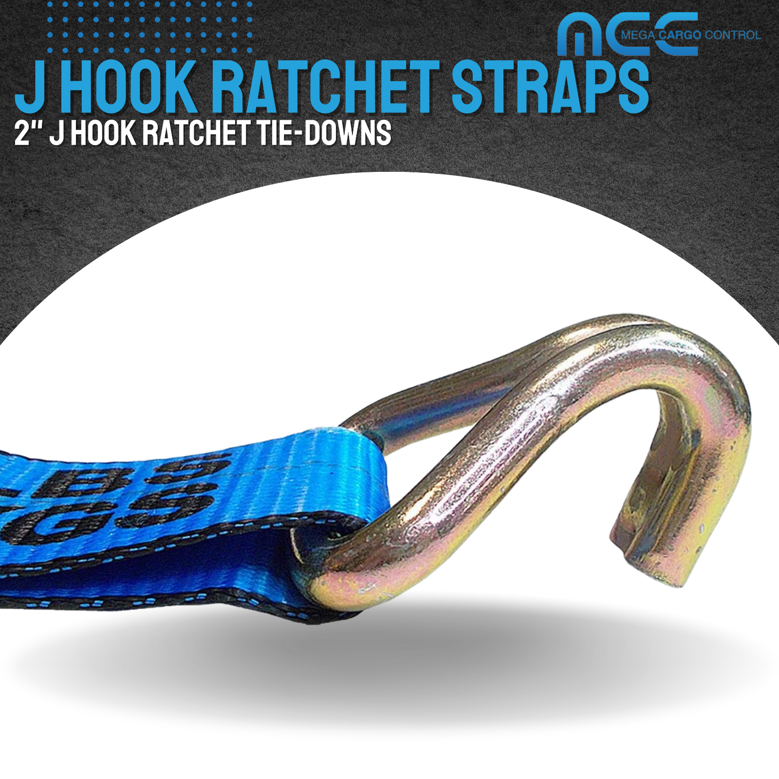 USA Heavy Duty 2" x 40' 50' 60' Ratchet Strap J Hook Flatbed Truck Farm Tie Down