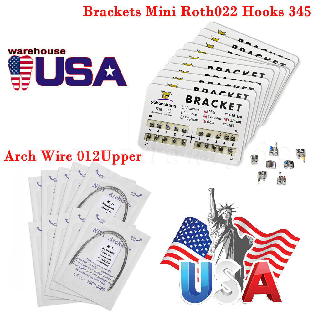 Dental Orthodontic Bracket Braces 022 / Super Elastic Niti Round Arch Wires USA