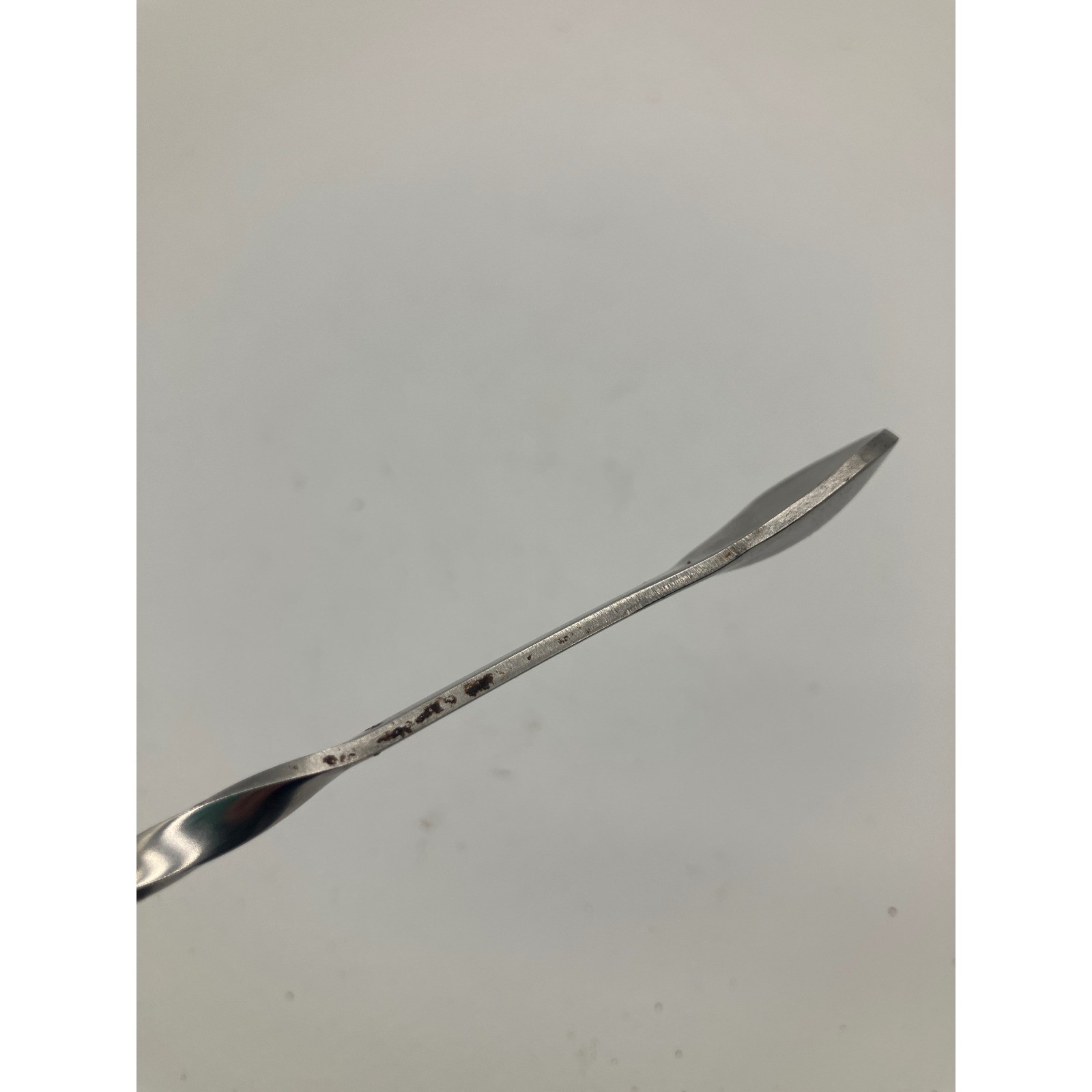 10 Inch Stainless Steel Twisted Bar Spoon with Trident Garnish Fork Silver