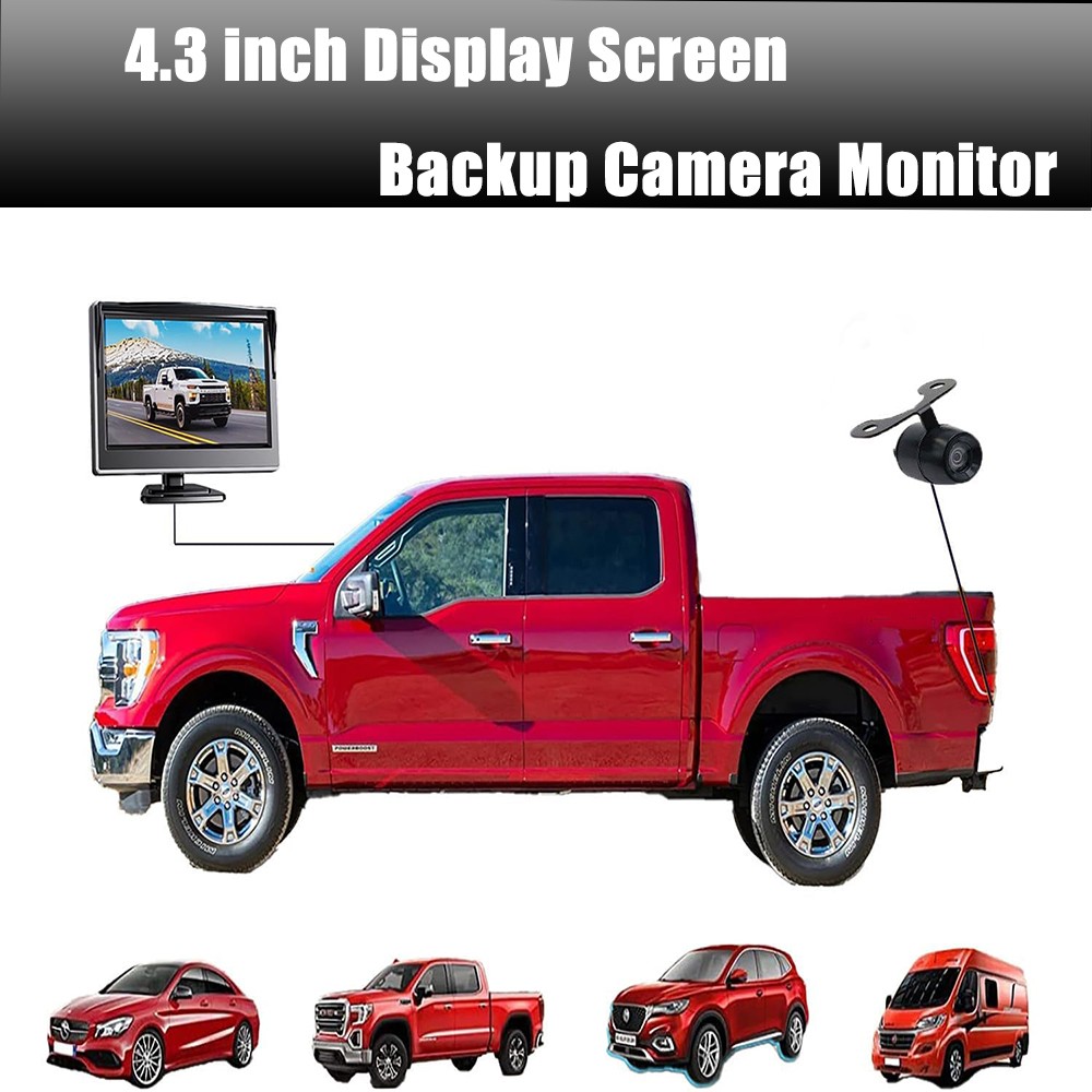 Car Rear View Backup Camera Reverse HD Parking Night Vision and 4.3" Monitor