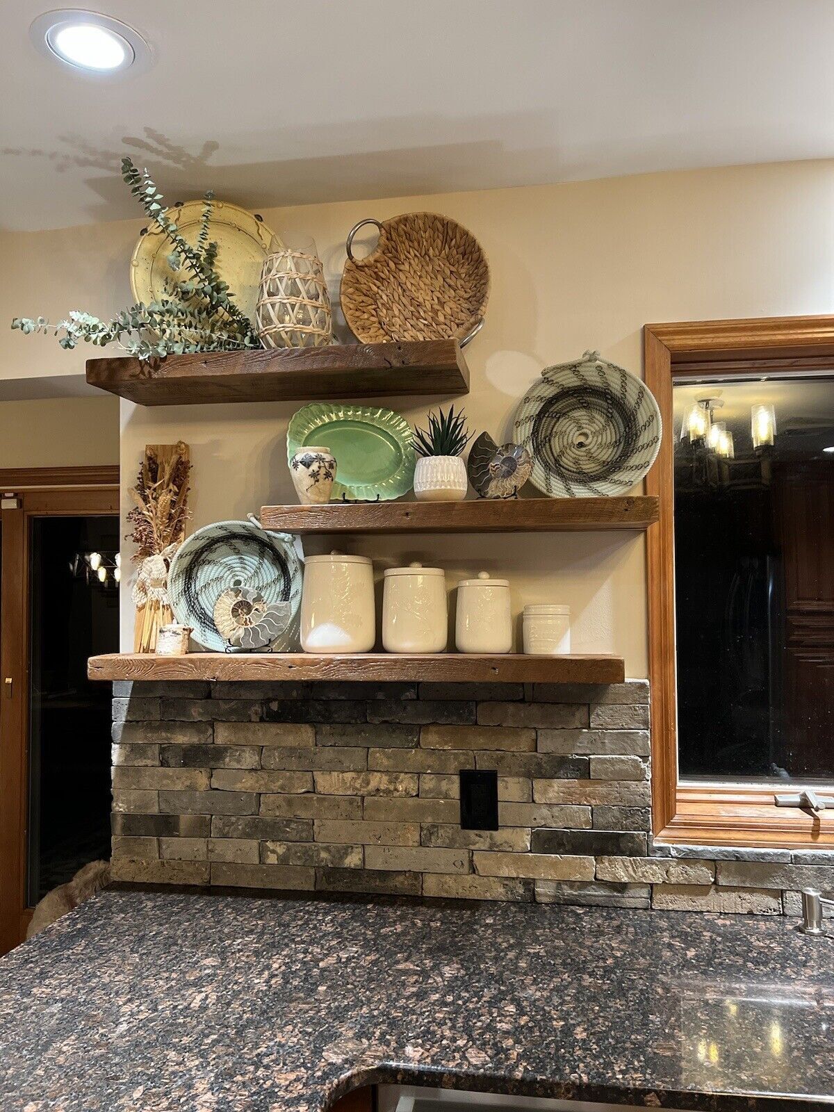 Floating shelf reclaimed barn wood Premium 2in thick floating shelves USA made