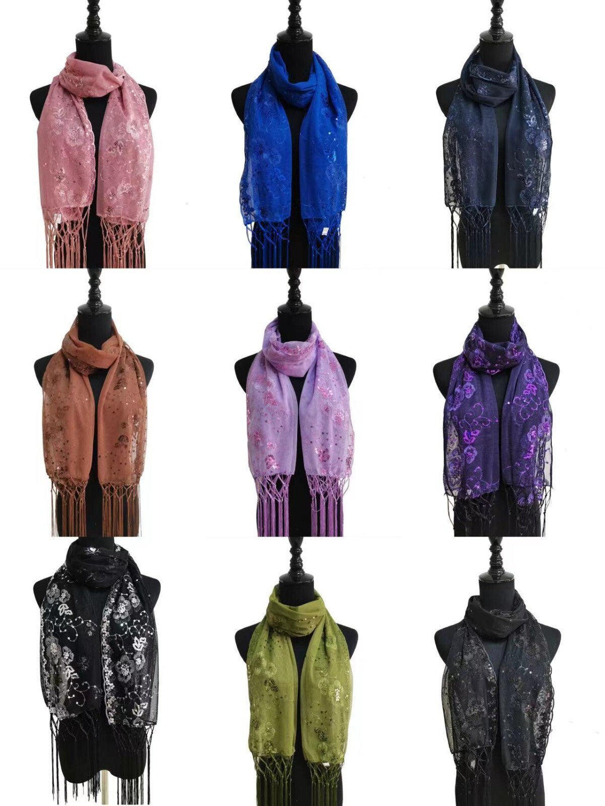 Sequin Glitter Beaded Shawl Scarf Wrap Veil Formal Evening Party Prom Wedding