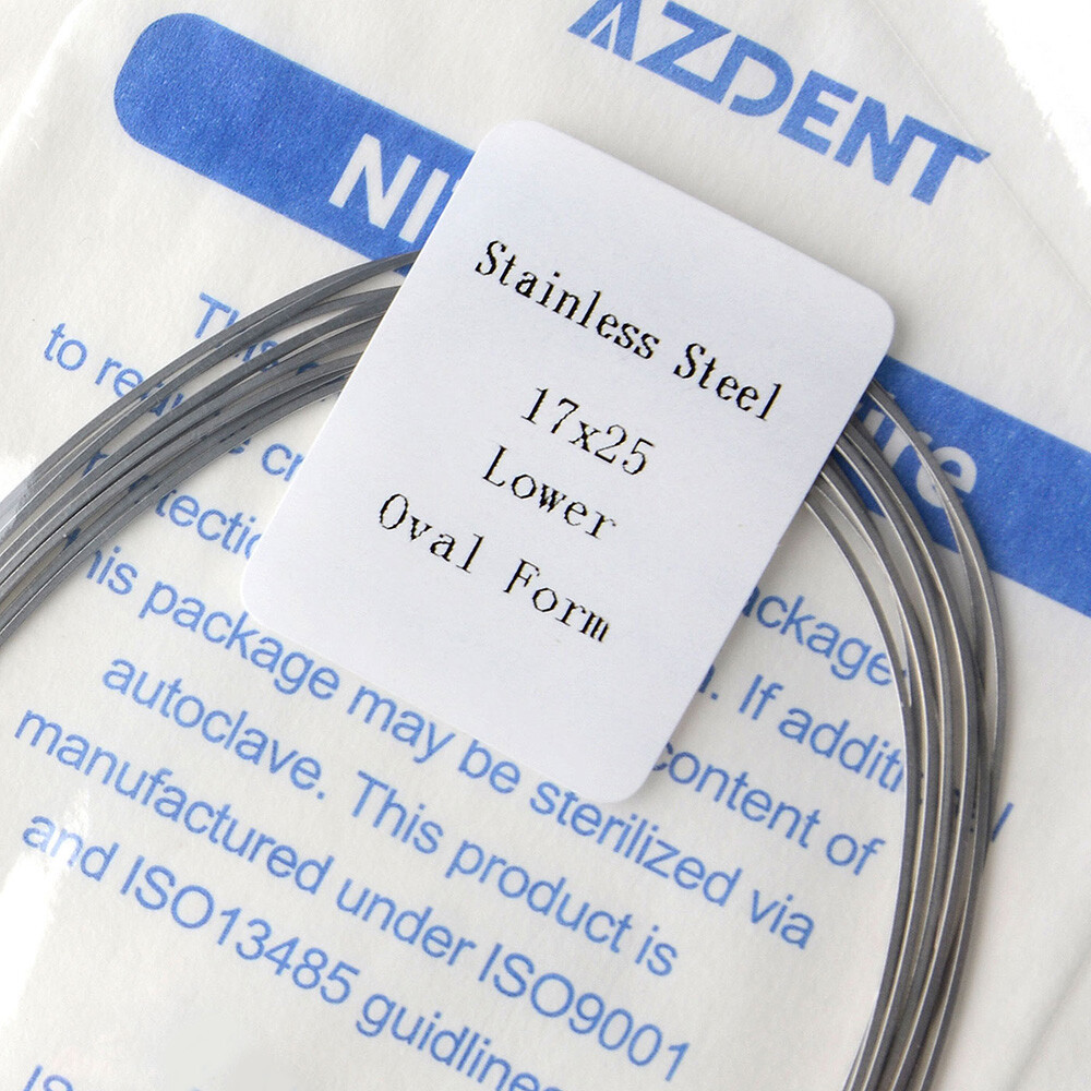 AZDENT Dental Orthodontic Stainless Steel Rectangular Arch Wires Ovoid Form All