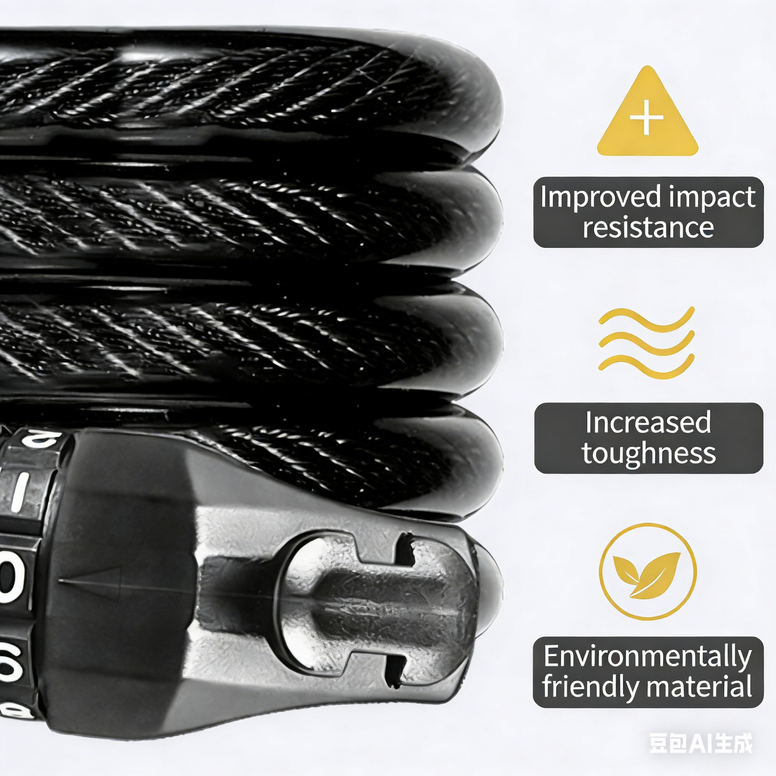 5-Digit Combination Password Bike Lock Cable Bicycle Chain Lock 4Feet Anti Theft